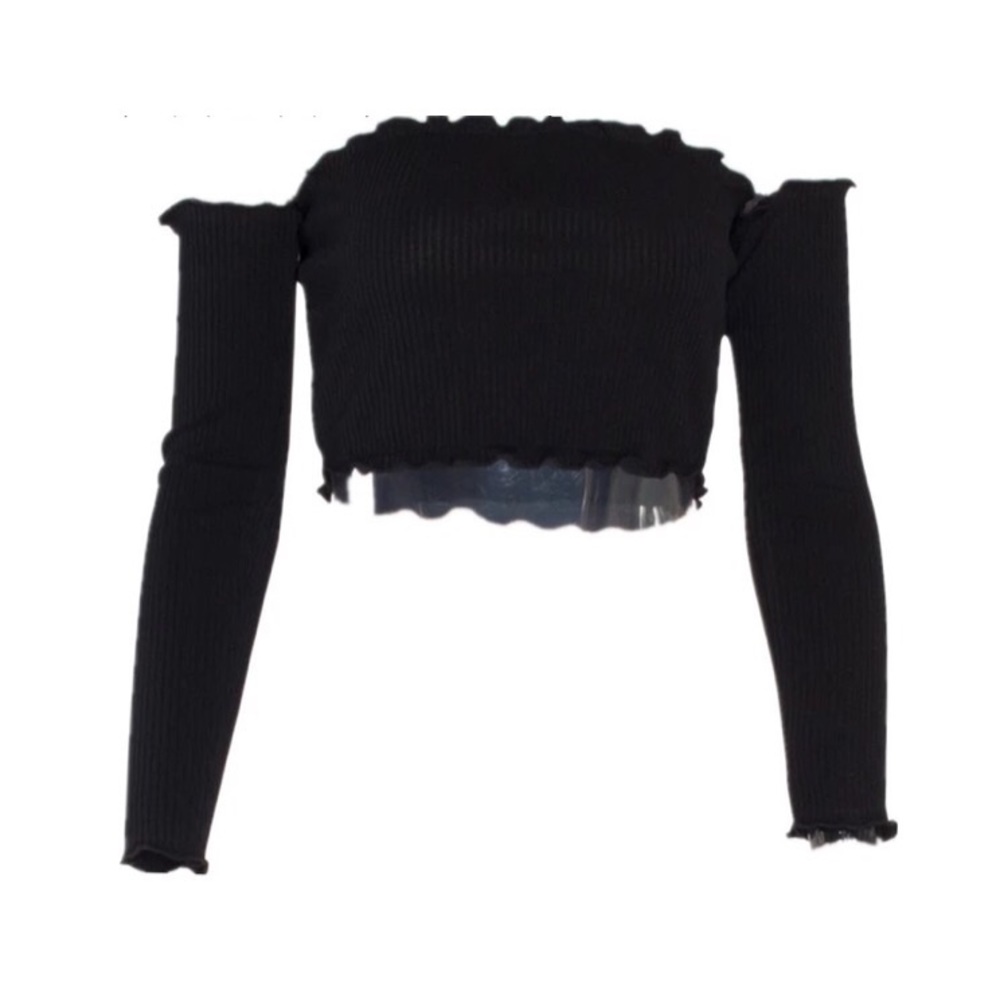 NEW Crop Top Attached Sleeves - Picture 5 of 8